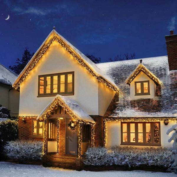 Guirlande LED XXL 54 m, 720 LED blanc chaud – éclairage de Noël, 7 modes – décoration résistante aux intempéries (IP44) pour intérieur et extérieur