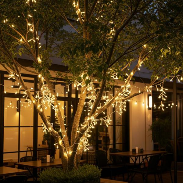 2 guirlandes lumineuses LED grappes, 300 LED blanc chaud, 8 modes d’éclairage, IP44, 3 m – idéales pour Noël, mariages, décoration extérieure (balcon, jardin)