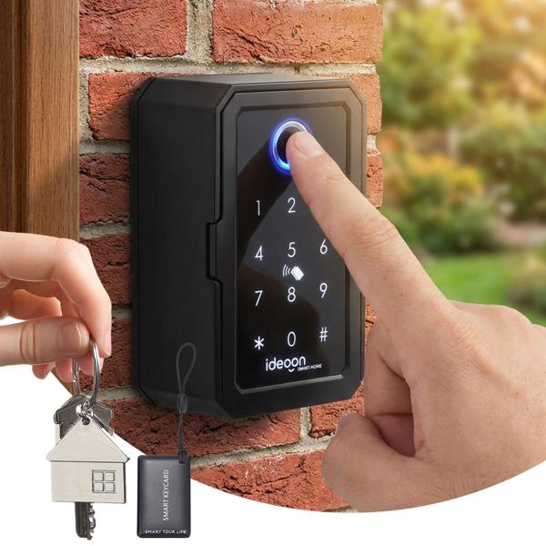 Boîte à clés connectée – déverrouillage par empreinte digitale, code PIN, badge, Bluetooth – boîtier sécurisé pour maison, bureau, résidence secondaire