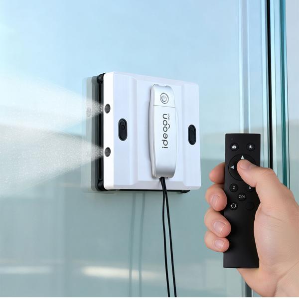 Robot laveur de vitre professionnel avec fonction pulvérisation, contrôle par application – pour fenêtres, verre, carrelage, miroirs – pads microfibres inclus