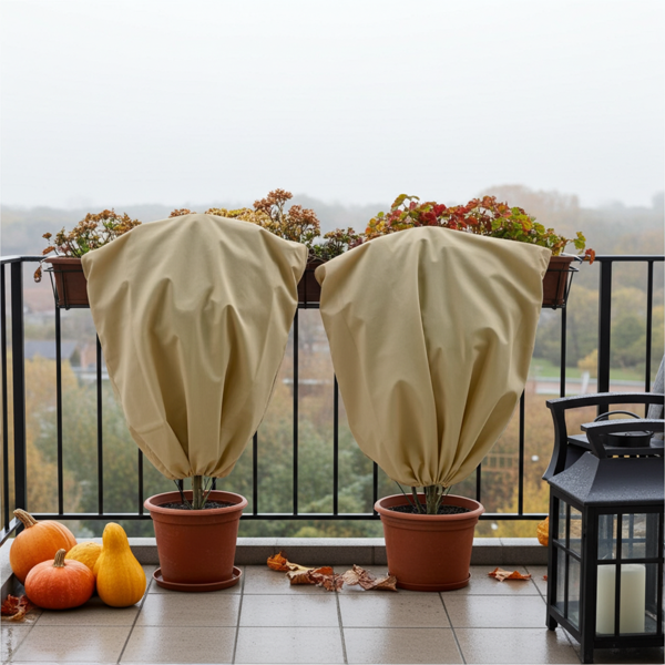 Housses d’hivernage pour plantes, lot de 2, 100 x 80 cm – protections respirantes pour plantes, buissons et arbustes – réutilisables et résistantes aux intempéries
