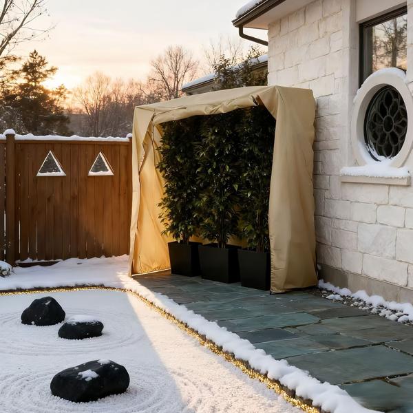 Housse d’hivernage 200 x 180 x 70 cm pour palmiers et grandes plantes – toile non-tissée avec fermeture éclair pratique, 100 g/m²