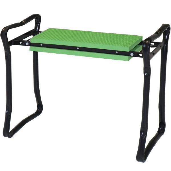 Genouillère Tabouret de Jardin 2 en 1 - Genoux & Dos Ménagés - Rembourrage Mousse - Acier Tubulaire Pliable - 150 kg - 60x28x47 cm