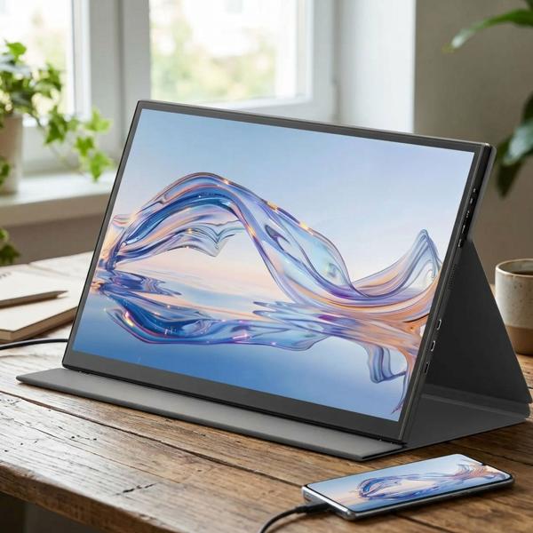 Moniteur portable 18,5 pouces Full HD IPS, second écran mobile 100 Hz – pour ordinateur portable, Mac, PS5, Xbox, smartphone Android – Écran ultra-fin