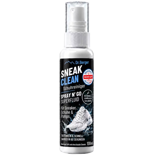 Spray nettoyant pour chaussures 100 ml pour sneakers, chaussures et escarpins, nettoyant pour sneakers pour textiles, cuir, mesh et toile, élimine la saleté et les taches en 60 secondes