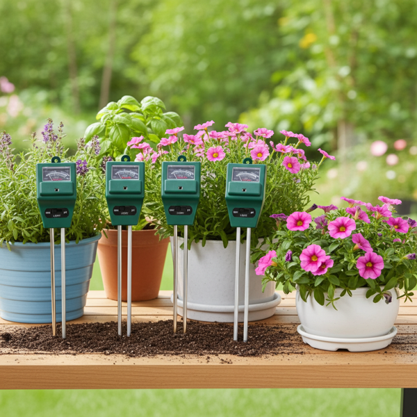 4 testeurs de sol 3-en-1: mesurent l’humidité, le pH et la luminosité – pour trouver l’emplacement idéal à l’épanouissement de vos plantes