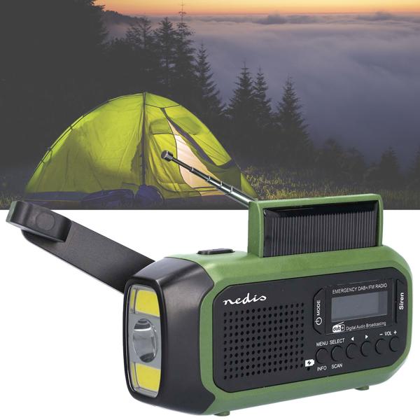 Radio d’urgence avec DAB+/FM, radio à manivelle, lampe LED et fonction SOS – idéale pour la préparation aux crises et l’outdoor, batterie externe intégrée pour courant de secours