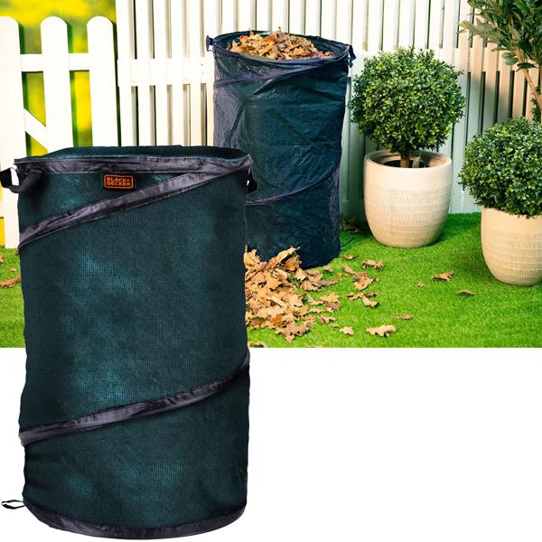 Sac de jardin, 120 litres, Ø 45 x 75 cm – sac robuste pour déchets de jardin, pliable et autoportant, idéal pour déchets verts