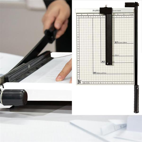 Massicot papier A4-B7/B6/B5/A5 - Découpes précises sans effort photos cartes de visite- Bureau loisirs créatifs- Échelle cm/pouces verrouillage sécurité