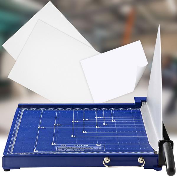 Massicot papier A3 - lame ultra-aiguisée - butée réglable - protection lame transparente - A6 B6 A5 B5 A4 B4 A3 - 8-10 feuilles 80g - métal
