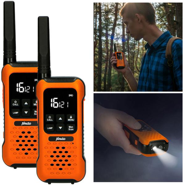 Talkies-walkies outdoor extrêmement robustes (lot de 2), IPX7, portée 10 km, lampe de poche, radios – parfaits pour les passionnés d’activités en plein air