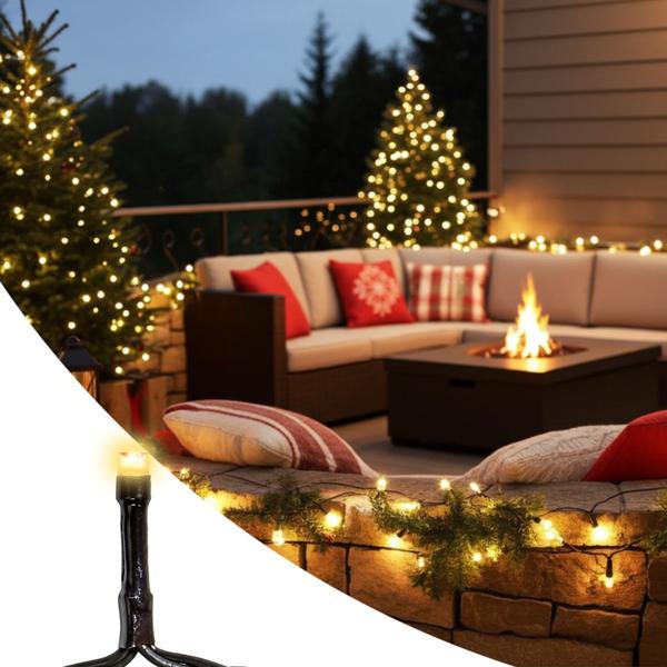 Guirlande lumineuse LED (x2) - 8 modes d’éclairage avec minuterie double - 6,5m à piles - 80 LED blanc chaud - IP44