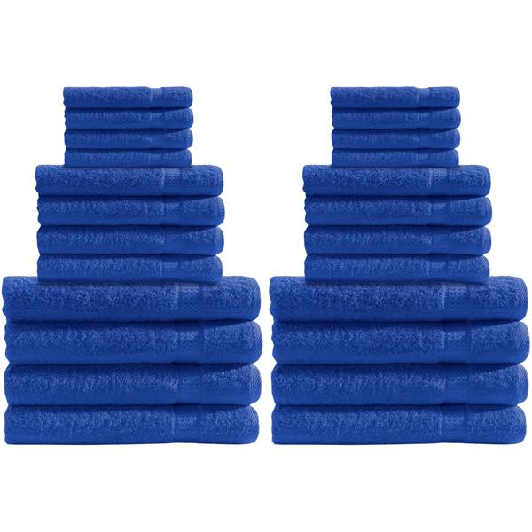 Ensemble de serviettes 24 pièces – 8x invité, 8x mains, 8x draps de bain – 100% coton, royal, moelleux, absorbant, séchage rapide – qualité luxueuse 500 g/m²