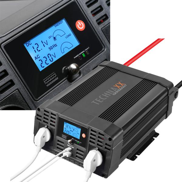 Onduleur Voiture 12V à 230V - Alimentation Mobile Voyages/Camping - 2 Prises 2000W/4000W - USB Quick Charge - Onde Sinusoïdale Modifiée