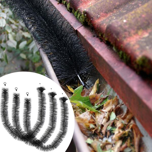 Lot de 3 Brosses de Gouttière Résistantes aux Intempéries - Protection Efficace Contre Feuilles/Obstruction - 4m Chacune, Ø 12 cm