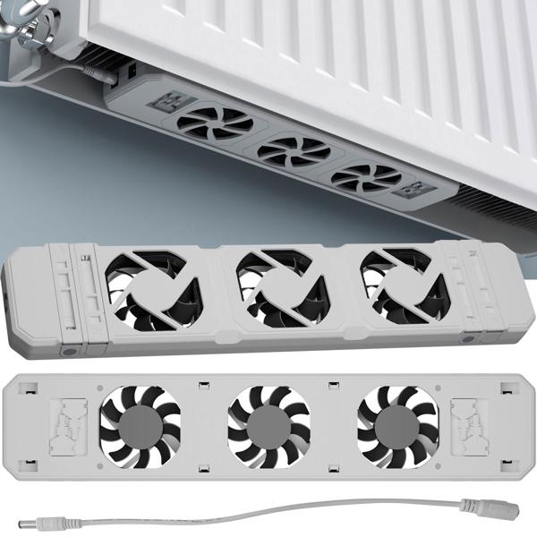 Ventilateur de radiateur set base + extension - Économie énergie circulation air - Silencieux <20dB 1800 tr/min - Compatible radiateurs