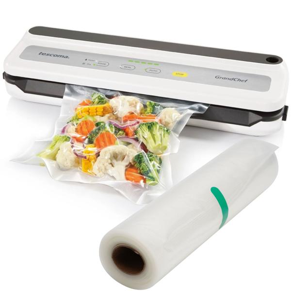 Appareil de Mise Sous Vide - Prolonge Conservation 3-5x, Cuisine Sous Vide & Marinage - 110W - Kit 4 Rouleaux Film 20x300cm & 20x500cm