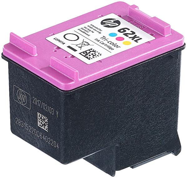 Cartouche d’encre originale HP n° 62 (C2P07AE) - Couleur éclatante - Pour HP Envy 5600/7600 Series, Officejet 5740/8000 Series - Rendement 415 pages A4
